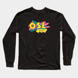 Oslo, Norway Retro 90s Logo Long Sleeve T-Shirt